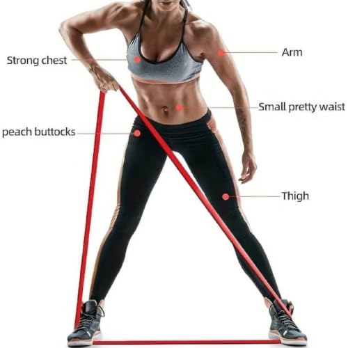Image of Resistance Band for Workout & Stretching, Exercise Band for Men & Women, Thera Band for Yoga, Pilates, Gym, Home Workout & Fitness Training (Red (7-15 KG))