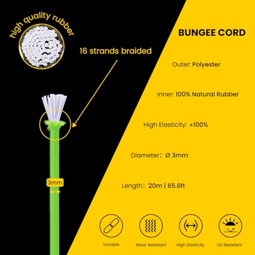 Brotree Elastic Cord Bungee Cord 3mm x 20m Elastic String Rope for DIY Crafts, Sewing, Beading, Jewellery, Necklace, Bracelet - Image 3