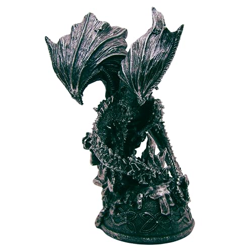 Wowser Gothic Decor- Flying Fire Medieval Dragon Figurine, Mythical Home & Office Decor, Freestanding Tabletop Decoration, Gift for Dragon Lovers, 8 Inches