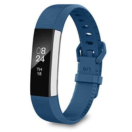 LEEFOX Fitbit Alta Bands, Classic Accessory Band Fit Bit Alta and Alta HR Wristband Watch Buckle Replacement Strap for Original Fitbit Alta/Fitbit Alta HR Fitness Tracker, Navy Blue Small(John1-12)