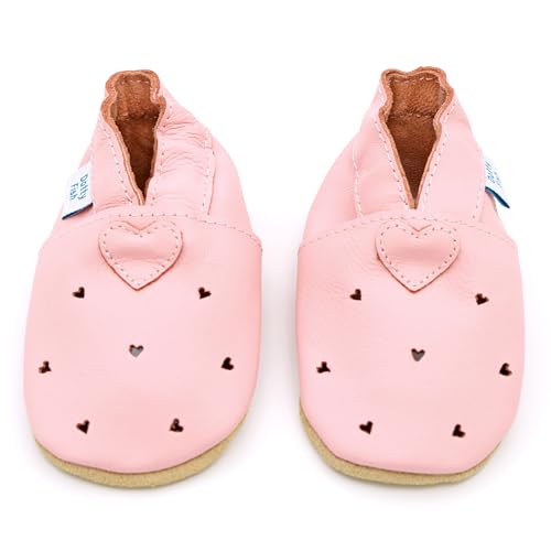 Dotty Fish Unisex Baby & Kids Soft Leather Barefoot Shoes – Boys & Girls Crib Shoes, Infant & Toddler, Non-Slip, Lightweight, Flexible, Elasticated Ankles, Podiatry Approved, British Brand– 0-5 Years
