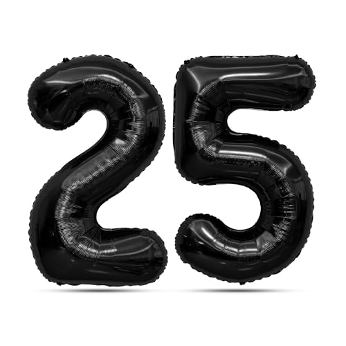 Image of Black Number Balloons 25 Balloon Numbers 25th Number Balloon Foil Mylar Party Balloon For Men Women 25th Birthday Balloons Dirty 25 Birthday Decorations For Her Him Anniversary Graduation Decorations