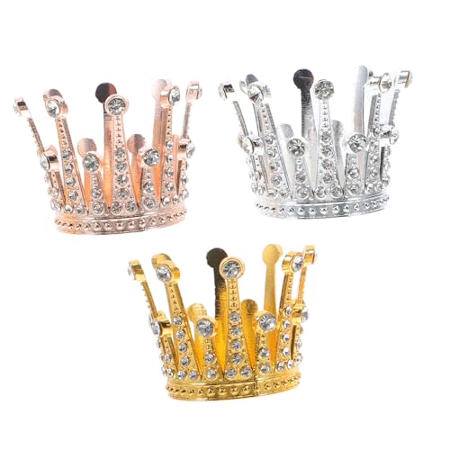 Cabilock 3 Piezas Mini de Aleación con Brillo para Decoración de Pasteles Accesorios para Cumpleaños Adornos Elegantes