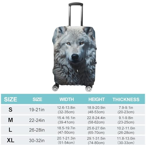 Wolf Sitting in The Snow Suitcase Cover Washable Luggage Cover Dust-proof Luggage Protector Cover Anti-Scratch Travel Suitcase Protector Fits 18-32 Inch Luggage L2