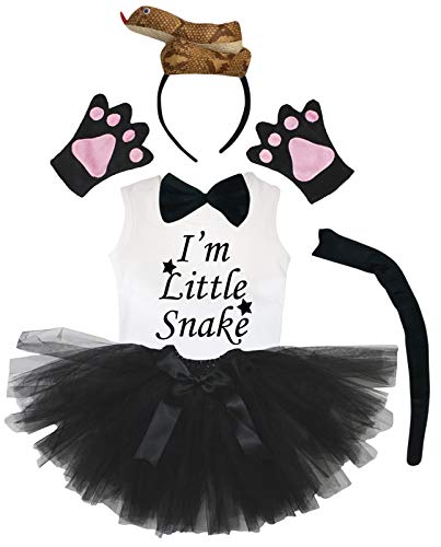 Disfraz niña 6 piezas serpiente negro talla 4-5 años