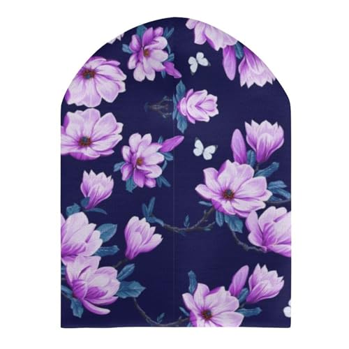 Cherry Blossoms Flower Pattern Kids Beanie Hat for for Girls Boys Children Cap Winter Knitted Chemo Cancer Headwear Accessories Gifts Decoration3