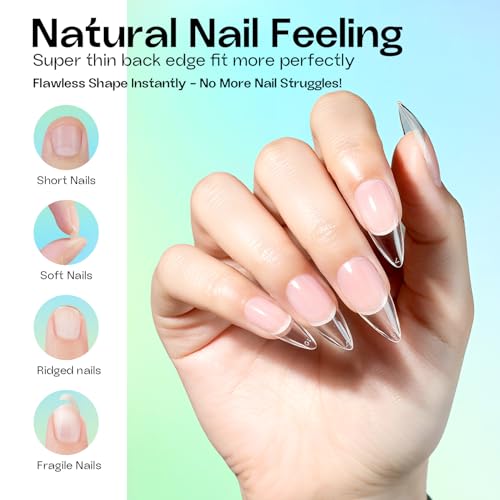330pcs Medium Stiletto Nails – 15 Sizes, Pre-Filed - Image 5