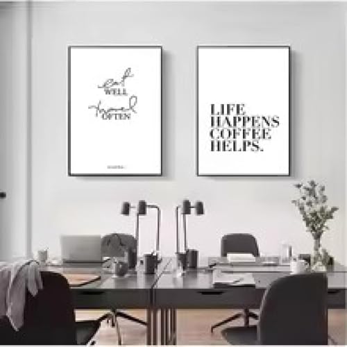 Affiche cuisine noir et blanc grand format tableau pain vin cafe pour deco murale