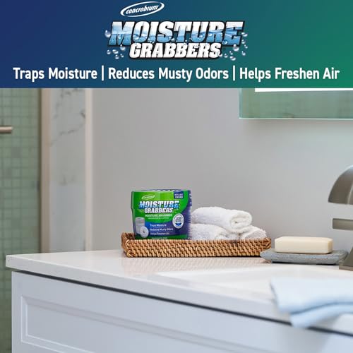Image of Concrobium Moisture Grabbers Refillable Container, Fragrance Free, Moisture Absorber for Closets, Basements and Bathrooms, Helps Reduce Dampness and Musty Odors, Reusable Design