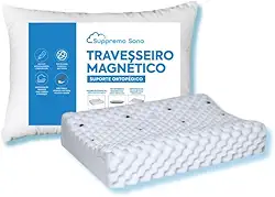 Travesseiro Cervical Magnético com Infravermelho Longo Ortopédico Alivia Dor Coluna Suppremo Sono