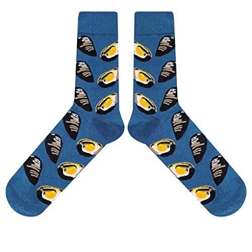 Mussel Dress Socks Funny Novelty Crazy Fun Design Men Size 8-12 Cotton Casual Crew Colorful Funky Fancy Socks Gift for Men2