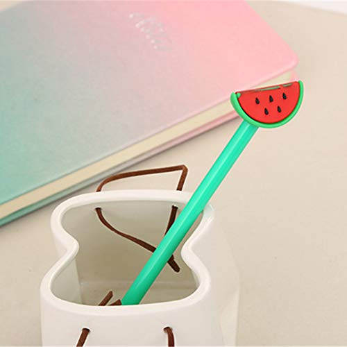Bolígrafos gel tinta negra 6 piezas diseño kawaii frutas miniatura 6