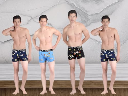 Image of Men's Nylon Stretch Printed Trunk | Ultra-Soft, Breathable Innerwear for Men | Stylish & Supportive Fit