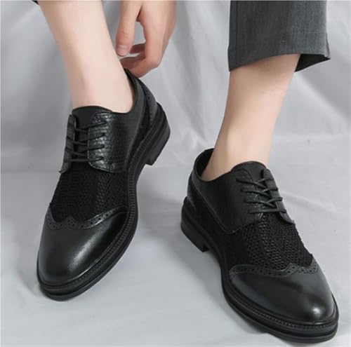 Soft Bottom Casual Shoes Cutout Comfortable Cap Toe Oxfords Lace Up Breathable Non Slip Rubber Sole Leather Shoes2