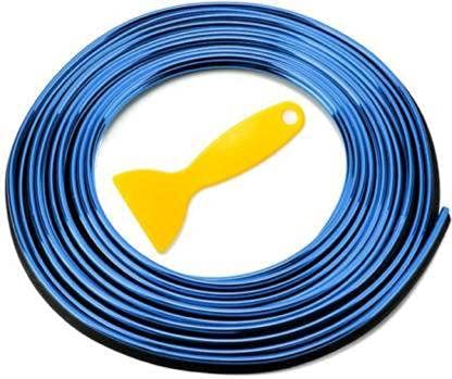 ZESI Metallic Blue Interior Decoration Beading for Car Side and Dashboard, Glossy & Flexible PVC Moulding Strip (5 Meter, Material - PVC)-image-1