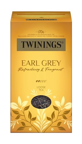 Twinings EARL GREY Schwarzer Tee lose in der Tee-Dose verfeinert mit Bergamotte-Aroma - weltbekannt & ausgesprochen erfrischender Schwarztee aus China (200g)