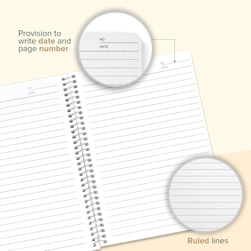 Image of SOLO Premium Spiral Notebook - Pack of 8 | A5 Size (14.8 x 21 cm) | 80 Ruled Pages | Attractive Full UV Cover | Durable & Lightweight | Ideal for College Students, School & Professionals
