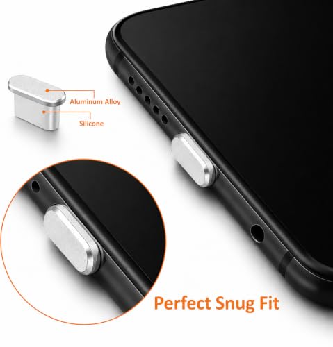 Image of Mizi USB C Dust Plug, 2 Pack Type C Anti Dust Plug Cover Charging Port Protector for iPhone 17 Pro Max, Complete Cleaning Accessories - Silver