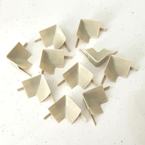 Image of InstaTrim INCAPIVR 05-10 Wide End Cap Pieces Moldings & Trims, Ivory | Ten paintable ivory inside-corner caps finish internal joints on matching 1 /2 in InstaTrim flexible trim home installations.
