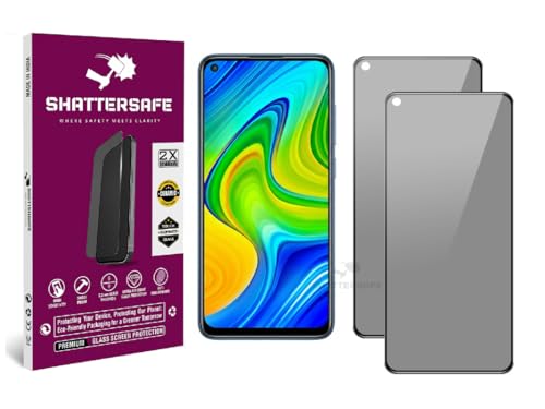 Image of Anti-Spy Privacy Tempered Glass Compatible For Redmi Note 9 [Pack of 2]. 9H Hardness, Anti-Scratch, Edge-to-Edge Protection With Easy Installation Kit & Case Friendly Fit.
