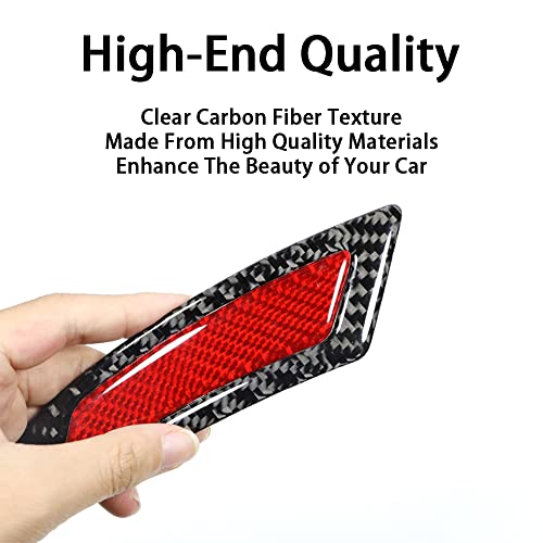 Image of Fender Anti-Scratch Protector Trim,Carbon Fiber Emblem Protector Fender Molding Side Stickers Decals Badge Sports Decoration Lossless Installtion Accessories 2 Packs Red