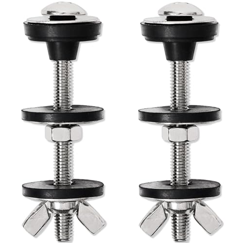 Qicrdvi 2PCS M6 Universal Toilet Tank to Bowl Bolts Kit, Heavy Duty Stainless Steel Toilet Seat...