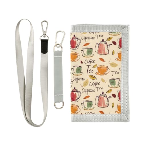 ALAZA Kids Wallets for Boys Girls Toddler Trifold Wallet Children Small Coffee Tea Cappuccino with Zipper Coin Pocket