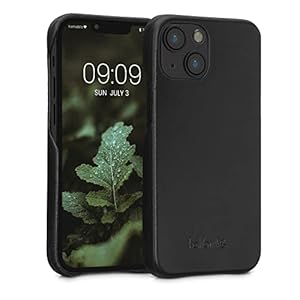 kalibri telefoonhoesje compatibel met Apple iPhone 13 mini – Hoesje van leer in zwart