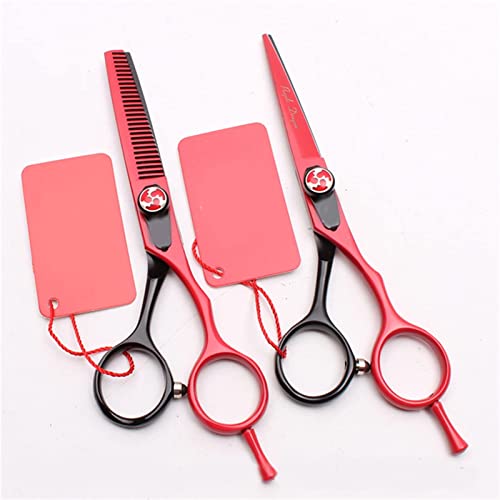 Ciseaux de coiffure en acier inoxydable rouge de haute précision pour coupe nette