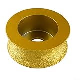 Hosrivae Goldfarbene 7,6 cm Vakuumgelötete Schleifscheibe, 74 x 20 mm, Bullnose Profilscheibe, Marmor, Granit, Quarz, Fliesen, passend für 100 mm Winkelschleifer (25 mm)