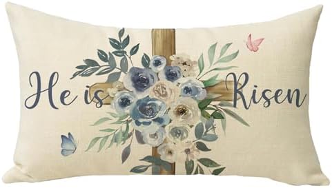 Fjfz Christian Easter Cross Lumbar Decorative Throw Pillow Cover ...