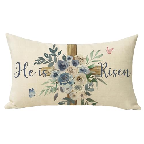 Fjfz Christian Easter Cross Lumbar Decorative Throw Pillow Cover 12