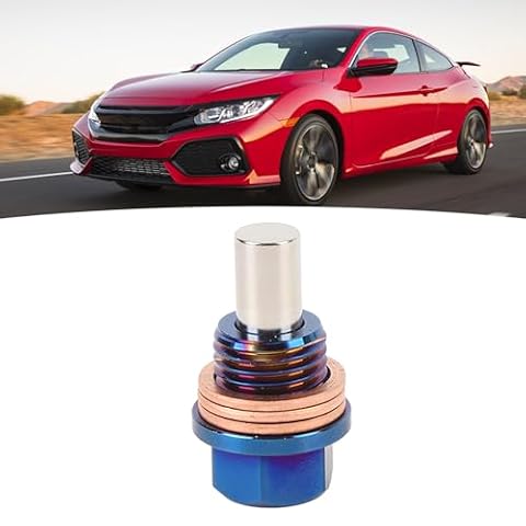 Magnetic Oil Drain Plug, M14 X 1.5 Ti Alloy Engine Oil Sump Drain Nut Bolt with 3 Gaskets for Vehicle