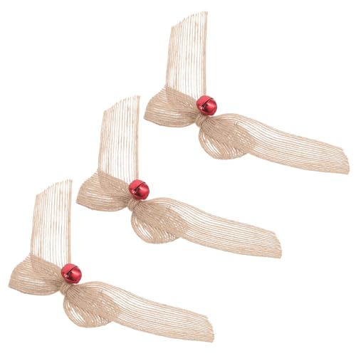 CTIRCHIU 3個生地のあらかじめ結ばれたリボン クリスマスツリー リース装飾用 カラーの吊り下げ飾り クリスマス フェスティバル パーティー用品 クラフト素材としても使用可能