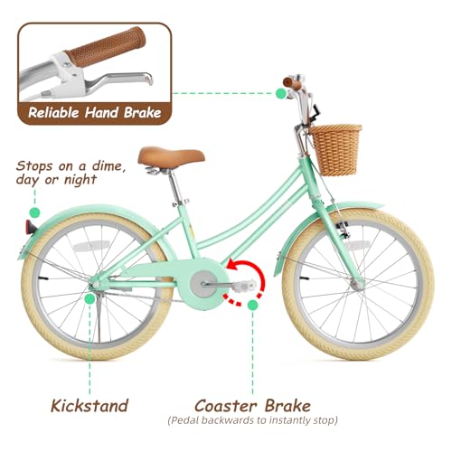 Image of 67i Girls Bike with Training Wheels 12 /14 /16 /20 Inch, Toddler Girl Bicycle for Ages 3-12, Bicicleta para Ninas with Basket, Bell, Adjustable Seat & Handlebar, Padded Seat, Chain Guard