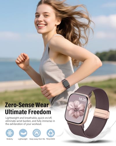 Image of Stretchy Band Compatible with Apple Watch Bands 40mm 38mm 41mm 42mm 44mm 45mm 46mm 49mm Women Men,Strong Magnetic Clasp Elastic Sport Strap for iWatch Series 11 10 9 8 7 6 5 4 3 2 1 Ultra SE /Purple