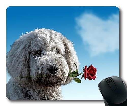 カスタムマウスパッド、ゴールデンレトリバー子犬犬、バレンタイン' s Day Dog Animal Cute Rose Heart Love、Dogs Gaming Mouse Mat