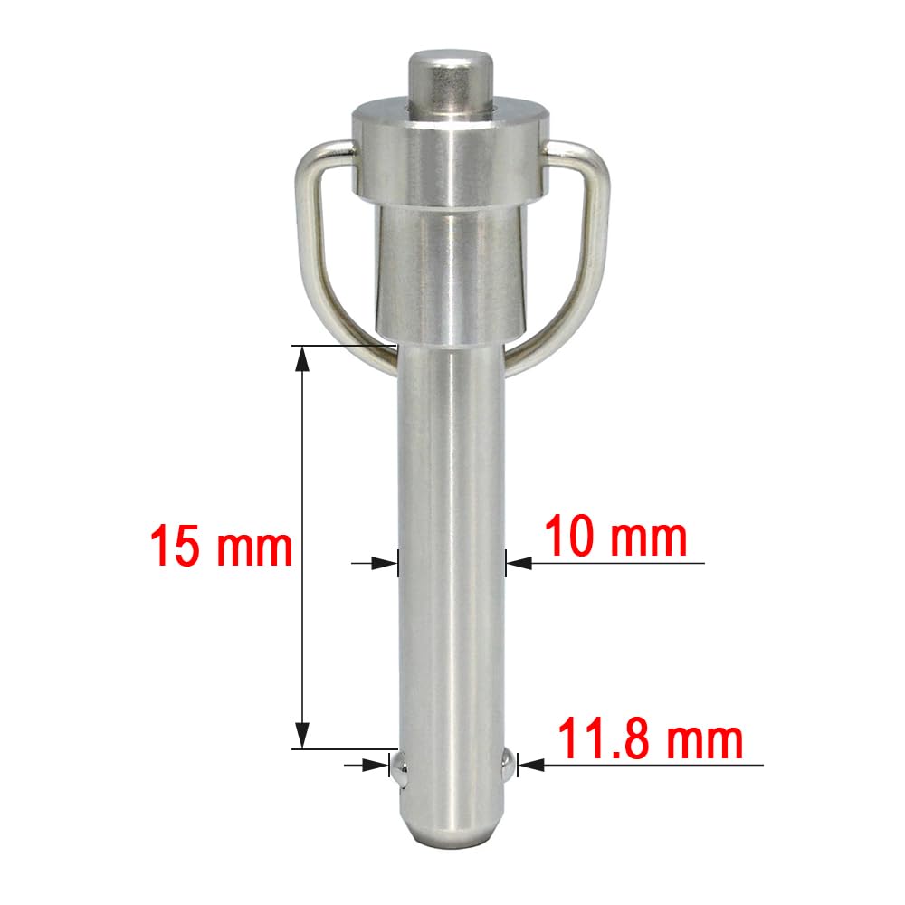 Perni autobloccanti a sfere acciaio inox M10 L15 mm bloccaggio sicurezza sgancio rapido