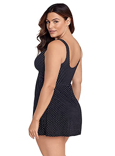 Miraclesuit Women's Plus Size Swimwear Pin Point Marais One Piece Swimdress3