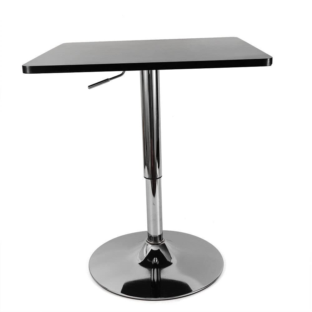 Table de bistrot - Noir - Rectangulaire - en Acier Inoxydable - Réglable en Hauteur - Table de bistrot carrée - Table de Bar - Table de Jardin Robuste - Ensemble de Meubles de
