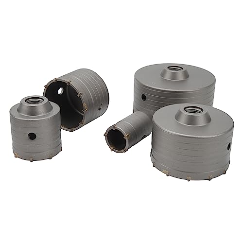 Kit de 6 brocas escalonadas de acero al carbono para hormigón, ladrillo, piedra arenisca y concreto autonivelante: 40 mm, 65 mm, 80 mm, 100 mm y 125 mm, con caja protectora de aluminio miniatura 4