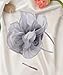 Z&X Fancy Fascinator Pillbox Hats for Women Kentucky Derby Satin Floral Wedding Tea Party Hat with Headband Clip Grey 029- Grey One Size