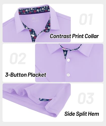 Image of ZITY Golf Shirts for Men Short Sleeve Moisture Wicking Solid Performance Designed Print Collared Casual Polo Shirt