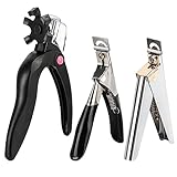 3 Pieces Acrylic Nail Clippers, Adjustable Nail Tip Cutter with Sizer and Catcher, Stainless Steel False Nail Clipper for Acrylic Nails with Length Nail Clippers for Acrylic Nails with Length Measure