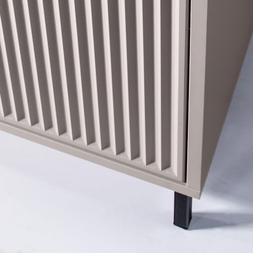 Lomadox Wohnzimmer Set Wohnwand Anbauwand Kaschmir beige 6-teilig modern Kommode Vitrine Wandregal Lowboard Highboard Couchtisch – Bild 4