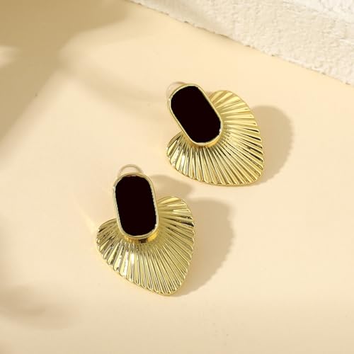 24K Gold Plated Heart Earrings, S295 Silver Needle Heart-Shaped Pendant hypoallergenic2