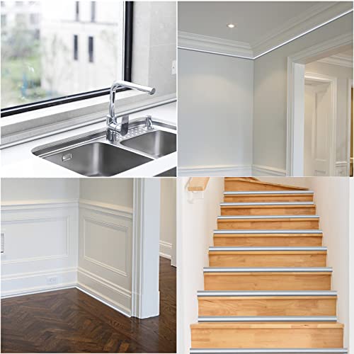 Pluden Flexible Quarter Round Molding Self Adhesive, 10 Feet Peel and Stick Waterproof Molding Trim for Wall Edge, Cabinet Edge, Ceilings Edge, Countertops - Thumbnail 3