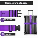 WISYOK Pasek do walizki, 2 sztuki, 130-250 cm, regulowany, fioletowy