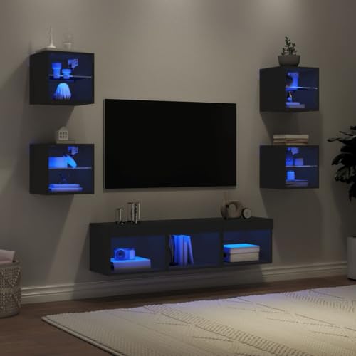 JUDYY 7-TLG. Wohnwand mit Beleuchtung Schwarz Holzwerkstoff, Wohnwand Wohnzimmer, Wohnzimmer Möbel, Schrankwand Wohnzimmer, Tv Möbel, Anbauwand Wohnzimmer - 3216584 JUDYY 7-TLG. Wohnwand mit Beleuchtung Schwarz Holzwerkstoff, Wohnwand Wohnzimmer, Wohnzimmer Möbel, Schrankwand Wohnzimmer, Tv Möbel, Anbauwand Wohnzimmer - 3216584