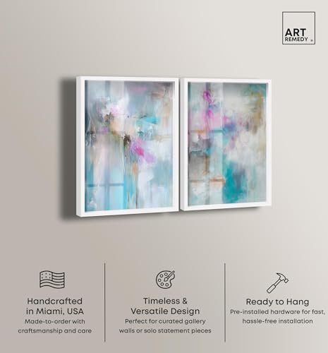 Art Remedy Mauve Mist impression shadowbox de qualité supérieure cadre blanc